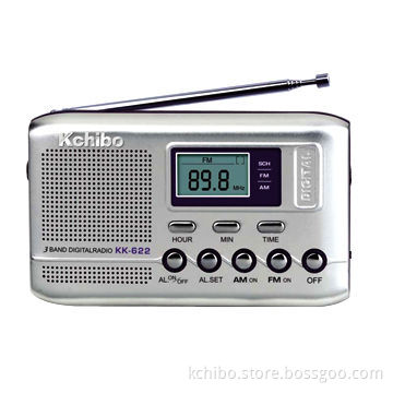 FM/AM pocket radios with digital display and alarm function